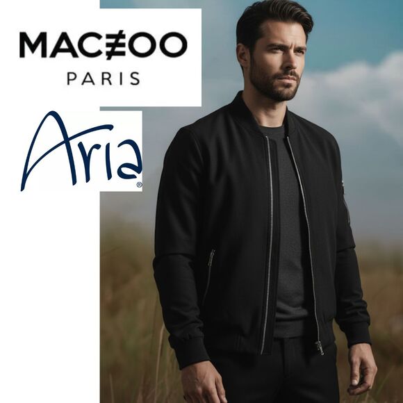 Maceoo x Aria Track Jacket I Men’s Medium I  Las Vegas Designer Collab Black Zip - Picture 1 of 8